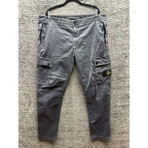 Stone Island Compass-Badge Taper Cargo Pants Charcoal Grey Mens Size W40